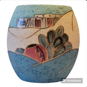BJ Gore Signed Southwest Pottery Vase Hand-Decorated